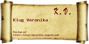 Klug Veronika névjegykártya